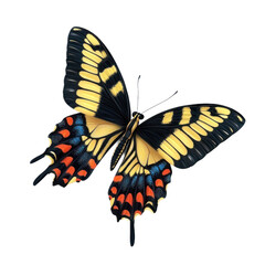 Fototapeta premium 3D icon of Swallowtail butterfly isolated on transparency background