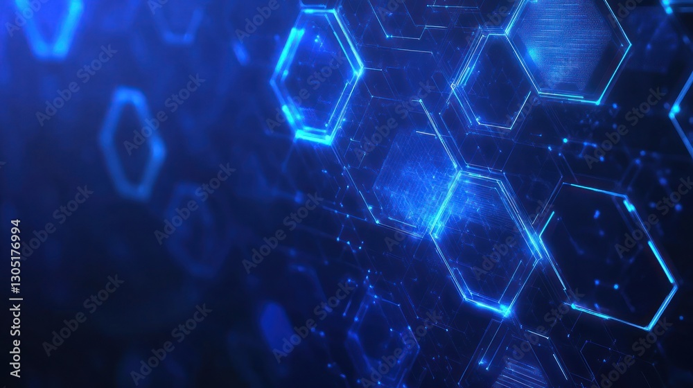 Poster abstract digital network hexagon pattern background. potential use technology concept