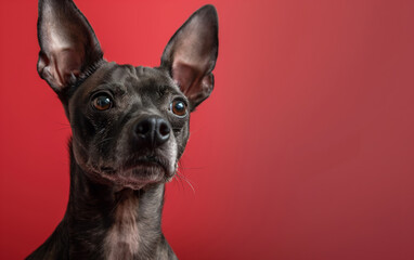 Xoloitzcuintli dog on minimalistic colorful background with Copy Space. Perfect for banners, veterinary ads, pet food promotions, and minimalist designs.