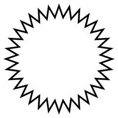 ギザギザ　黒縁　白　単体　フレーム　ベクター