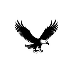 Obraz premium Eagle in flight vector silhouette representing freedom and wildlife
