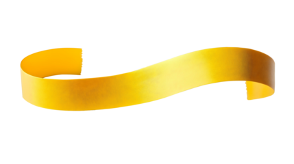 yellow ribbon curl isolated png transparent background