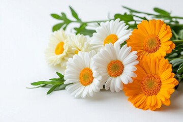 Obraz premium Many different coloring flowers in the summer isolated on white background