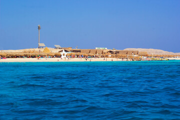 beautiful view of eden island in red sea in hurgada , Egypt