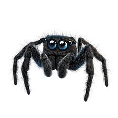 3D icon of Jumping spider isolated on transparency background
