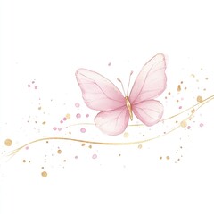 Pink Butterfly with Gold Speckles