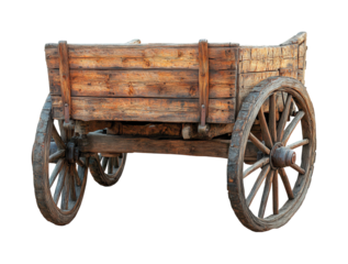 Historical journey old wagon landscape isolated on transparent background png