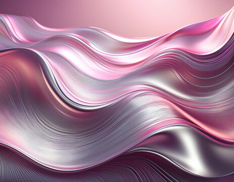 beautiful gradient wave background with silver and pink tones with glowing effect and soft edges