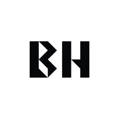BH monogram logo design letter text name symbol monochrome logotype alphabet character simple logo