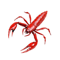 3D icon of Tanzanian red-clawed scorpion isolated on transparency background