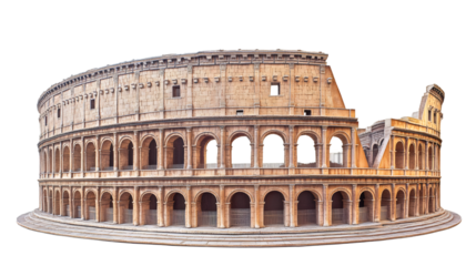 Detailed miniature model capturing Colosseum's iconic architectural elements, representing ancient Roman engineering against neutral backdrop