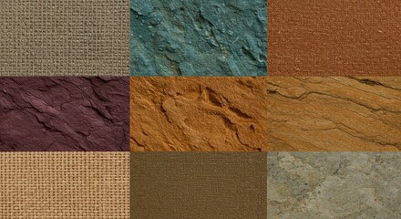 Fototapeta premium Textures Collage: A captivating collage of textures showcasing a variety of surfaces and materials, creating an intriguing visual study. 