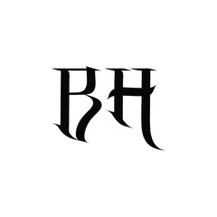 BH monogram logo design letter text name symbol monochrome logotype alphabet character simple logo