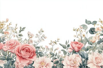 Fototapeta premium Many different coloring flowers in the summer isolated on white background