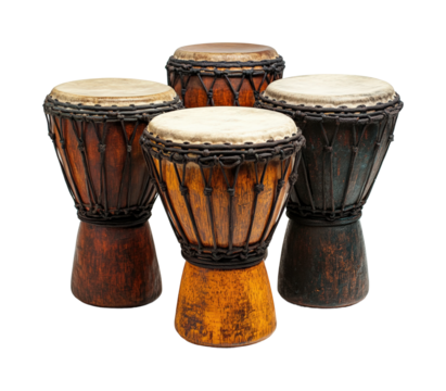 Global perspectives on djembe drumming isolated on transparent background png
