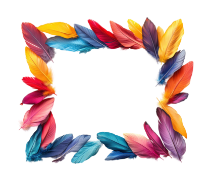 Brighten your space with feather frames isolated on transparent background png