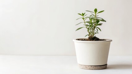 Fototapeta premium Potted Plant on White Background