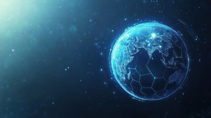 Fototapeta premium Digital Earth Globe in Space Background