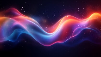 Fototapeta premium Glowing wave flows over black space
