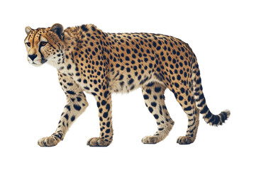 Obraz premium Male cheetah in desert terrain isolated on transparent background png