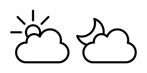 Cloud weather icon set simple design