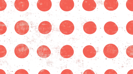 Vintage-inspired red grunge polka dots repeating across transparent surface, creating textured retro graphic element