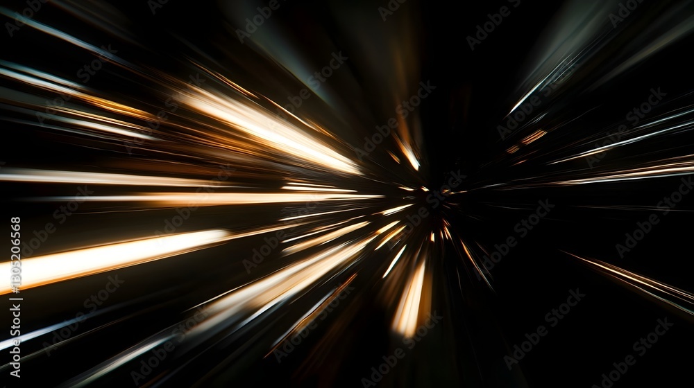 Poster blurred luminous high speed motion of light trails creating a dynamic futuristic abstract background