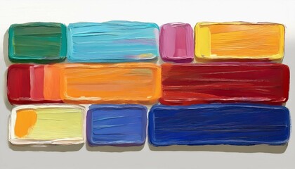 brush strokes rectangular painted objects