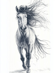 Running Horse Drawing