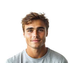 Portrait of young man outdoors isolated on transparent background png