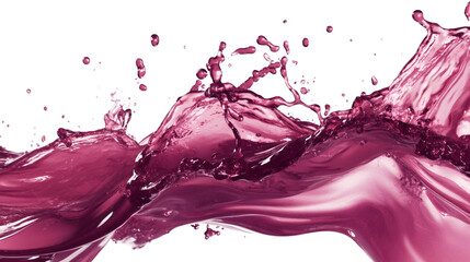 Bright pink liquid forming dynamic splashes and waves, highlighting fluid movement with vivid color transparency