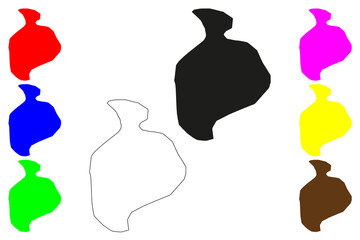 Nzerekore city (Republic of Guinea, Guinea-Conakry, Region) map vector illustration, scribble sketch Nzérékoré or N'Zérékoré map