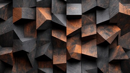 Abstract 3D wooden wall background