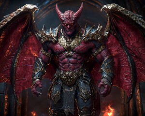 Demon Red-skinned beast in a castle