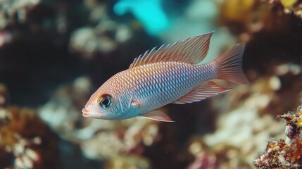 Obraz premium A tropical fish swimming through coral