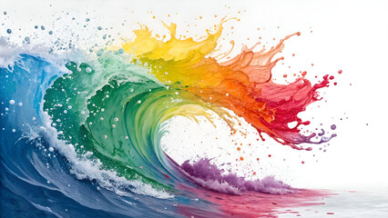 Vibrant colors merging in a natural paint-splash effect, showcasing movement, creativity, and artistic depth.