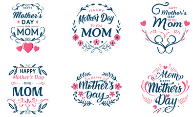 Elegant Mother's Day T-Shirt Designs with Floral Typography