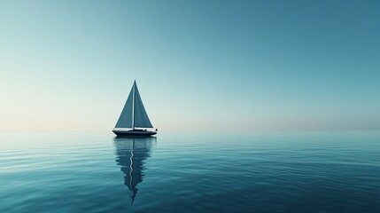 Obraz premium A yacht sailing on calm turquoise waters