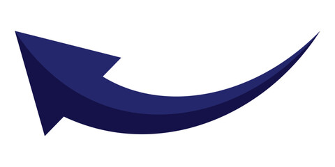 Long arrow icon. Blue long 3D arrow vector. Arrow pointing. Vector trendy long arrow in flat style. Blue 3D arrow vector illustration.