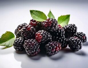 Fotograf&iacute;a profesional, de unas moras, Fondo blanco, grados realista, 4k
