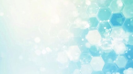 Abstract light hexagons, soft pastel colors, blurred background, digital art, for use in design