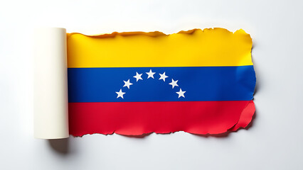 piece torn paper displays torn venezuelan national