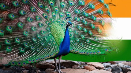 Obraz premium Patriotic Peacock