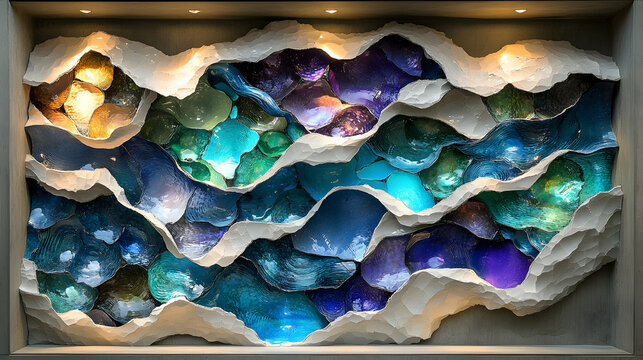 Colorful ceramic art wall panel