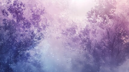 Fototapeta premium Abstract nature wallpaper with glowing crystalline trees and soft silver reflections in a watercolor sky
