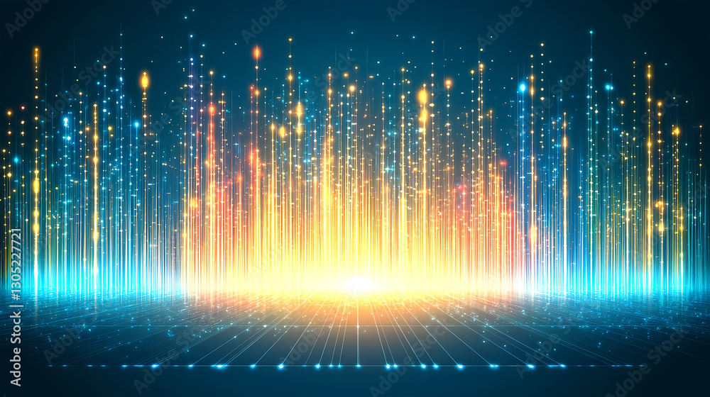 Poster dynamic light spectrum display digital art visual spectacle abstract environment aerial perspective 