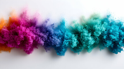 Fototapeta premium Colorful Ink Clouds on White Background