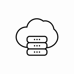 Cloud data storage icon vector sign