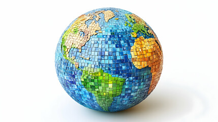 Colorful Mosaic Earth Globe