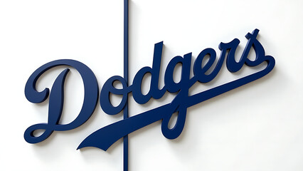 dodgers team logo cast three dimensions dark shape white